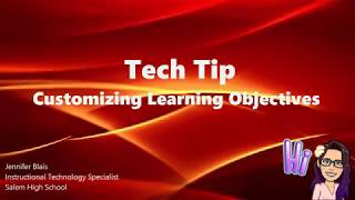 Customizing Learning Objectives