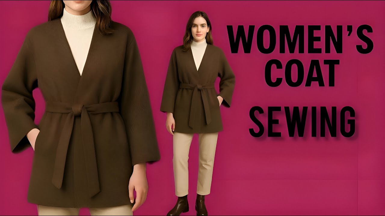 No Pattern Coat Super Easy No-Pattern ️ | Sewing One-Piece Oversized Coat With Pockets ...