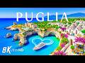 PUGLIA 8K Aerial 🇮🇹 🌊 Polignano a Mare, Whitewashed Villages & Mediterranean Paradise 🏝️