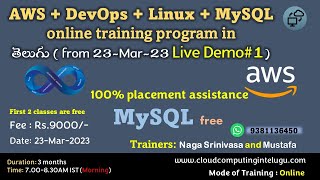 Live Demo#2 | AWS DevOps Training 23-Mar-2023 batch | Cloud Computing In Telugu | +91 9381136450 screenshot 5