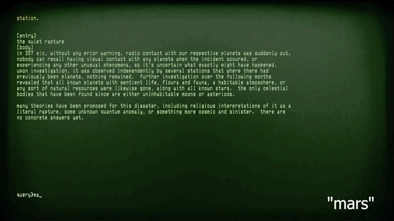 C.O.I Informational Terminal Iron Lung All Queries For Computer