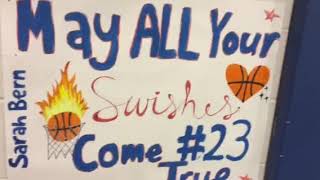 Sarah’s fan posters at Senior Night