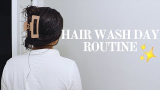 HAIR WASH DAY ROUTINE | mielle rosemary oil, briogeo hair mask, scalp massage, keratin treatment