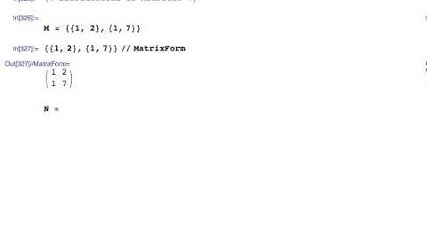 Mathematica: Intro to Matrices