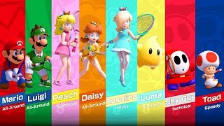 Mario Tennis Aces - All Characters (DLC Included)