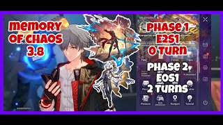 Memory Of Chaos 3.8 with Archer E2S1(0 turn) Phainon E0S1(2turns) || 2 turns || HONKAI : STAR RAIL