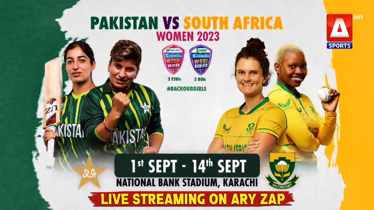 Catch the Pakistan vs South Africa Women Series! Live Streaming on #ARYZap from 1st Sept - 14th Sept