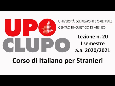 Lezione 20: corso di italiano per studenti stranieri