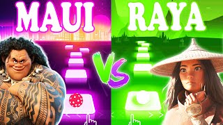 Maui You're Welcome Vs Raya Lead The Way - Tiles Hop EDM Rush!