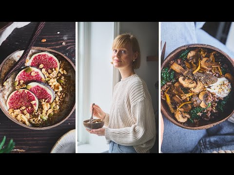 vegan,plant based,gluten free,food,recipe,recipes,ideas,meal,breakfast,lunch,dinner,what I eat in a day,overnight oats,fried rice,mushroom,peanut butter,noodles