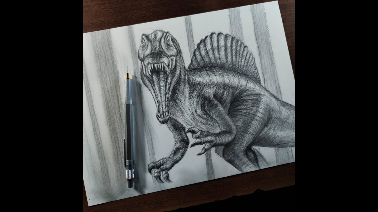 Cómo Dibujar un Espinosaurio de Jurassic Park a Lápiz Paso a Paso - thptnganamst.edu.vn