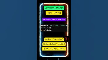 list pop | Python Interview Questions |pt15 #python #shorts #datascience  #interview #coding #quiz