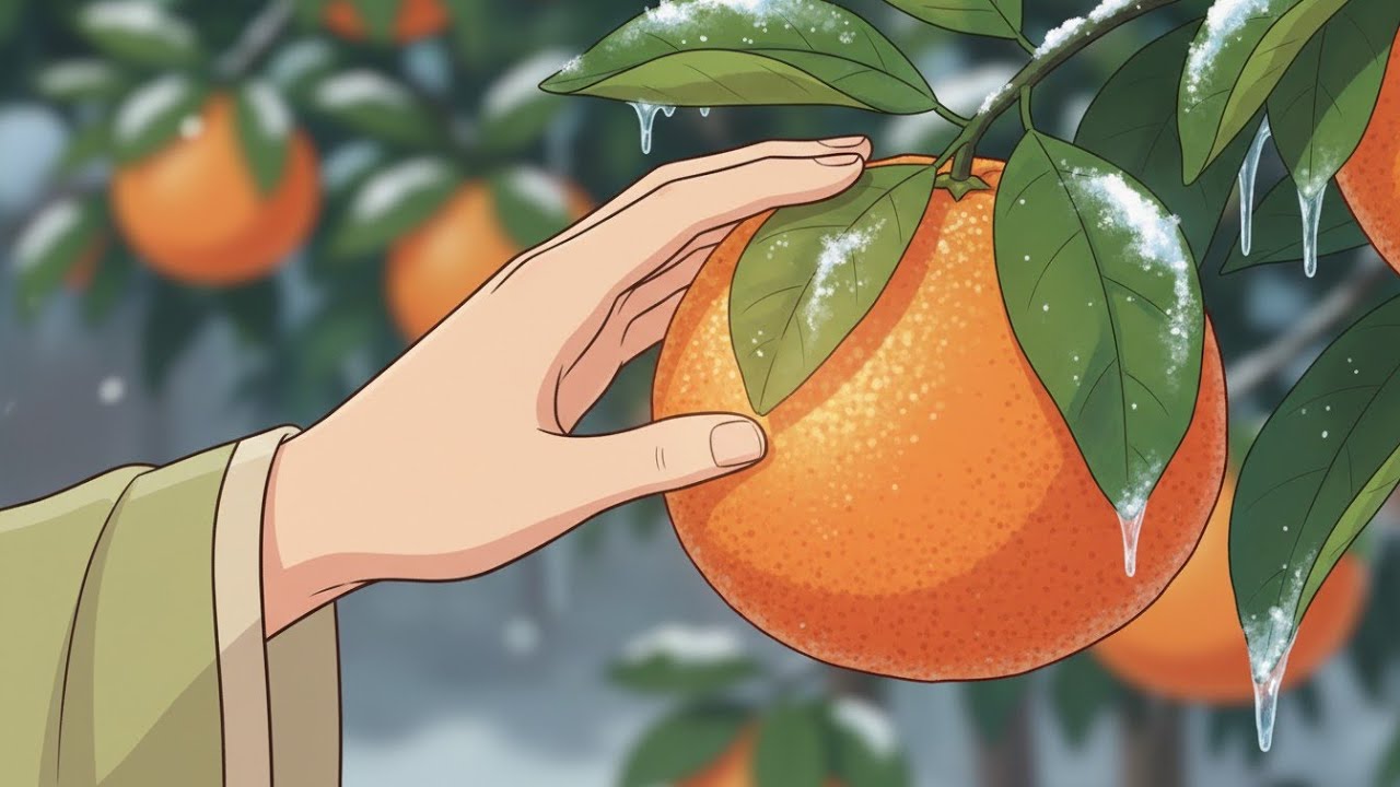 ❄️Snow on Orange Trees 🍊 🌿| Satisfying Winter Harvesting ❄️ Ghibli-Inspired Cozy ASMR