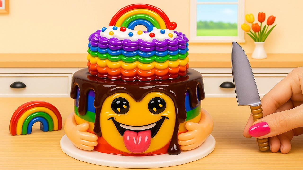 How to Make Mini 2-Tier Buttercream Rainbow Cake 🌈 | Best Of Tiny Cakes Compilation By TiTi Cakes