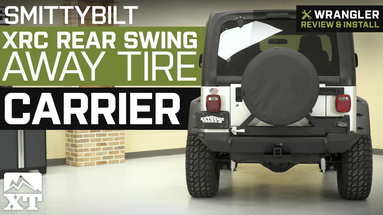 Jeep Wrangler Smittybilt XRC Rear Swing Away Tire Carrier (1987-2006 YJ & TJ)  Review & Install - YouTube