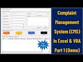 Complaint Management System in Excel and VBA  - Part 1 (Demo)