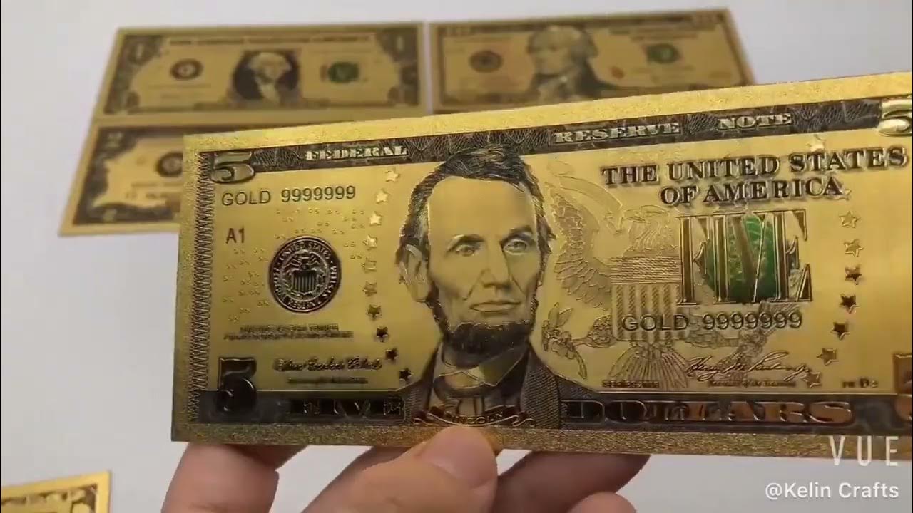 Koleksi Souvenir Gold Foil Dollar Amerika YouTube