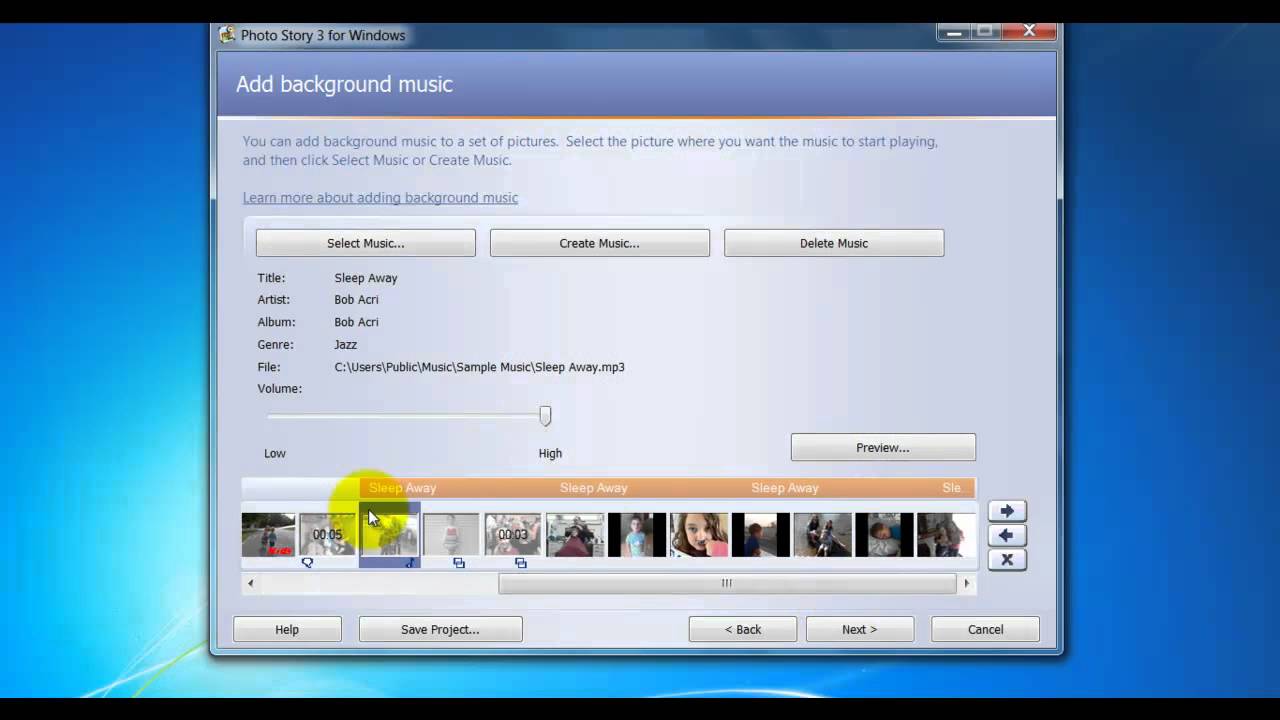 Photostory 3 Add Audio YouTube
