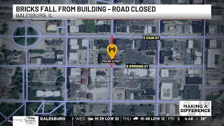 Bricks fall from building in Galesburg
