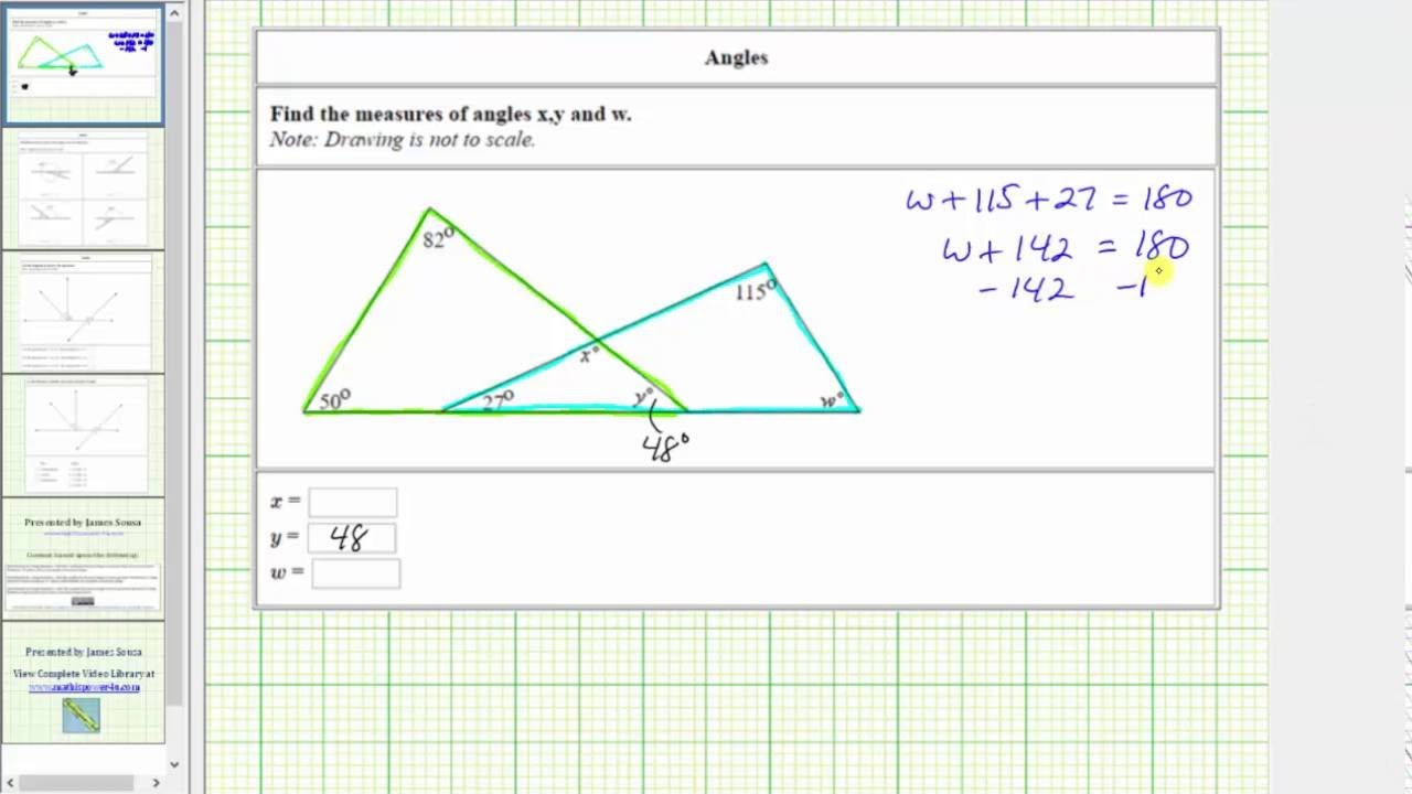 La medida de los ángulos interiores de triángulos La medida de los ángulos interiores de triángulos