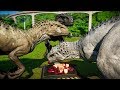 3 Indominus Rex Camouflage Vs 3 Allosaurus - Jurassic World Evolution