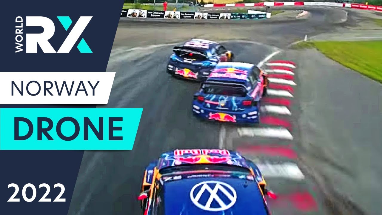 FPV Drone chasing Rallycross Cars at Ramudden World RX of Norway 2022