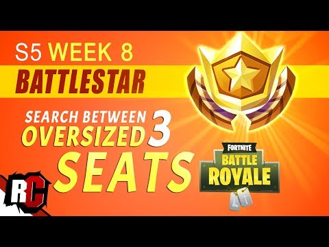 Fortnite WEEK 8 Battle Star Location (Search Between Three Oversized Seats / Season 5 Challenge)