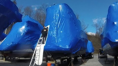 Removing boat shrink wrap
