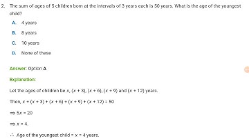 Age problems most important and frequently repeated questions in NTS, PPSC, FPSC, OTS, PTS Exams.