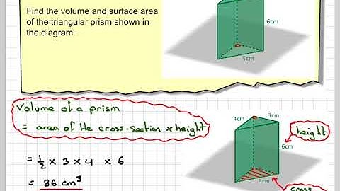 The volume and surface of a triangular prism using GeoGebra