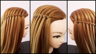 Waterfall Hairstyle For Girls || Easy Hairstyle For Everyday || Cute Hairstyles For Short Hair ||