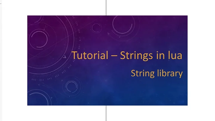 Tutorial for strings in Lua programming language