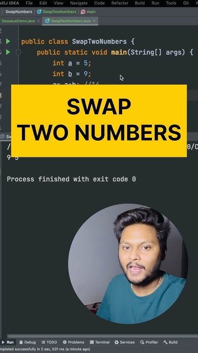 Swap Two Numbers #java #javaprogramming - YouTube