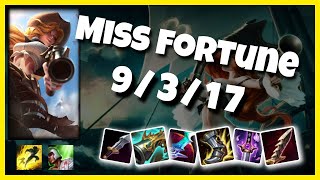Miss Fortune vs Ezreal EU Challenger BOT (9/3/17) Gameplay Replay - Patch 10.23