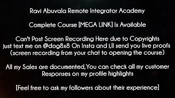 Ravi Abuvala Remote Integrator Academy Course download