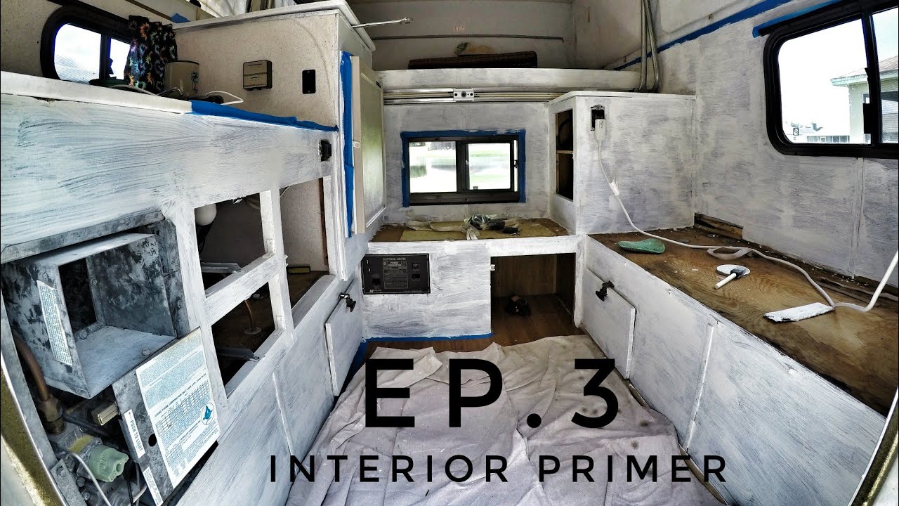 Truck Camper Restoration Ep3 Interior Primer