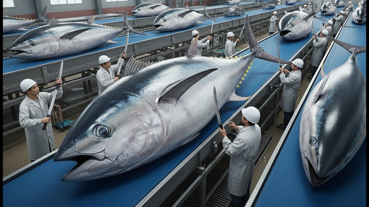 Inside the Food Factory: How Bluefin Tuna is Processed (Full Process)