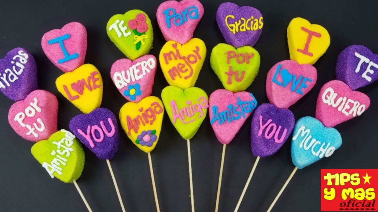 PALETAS DE BOMBÓN PARA 14 DE FEBRERO|Brochetas de bombón fáciles para