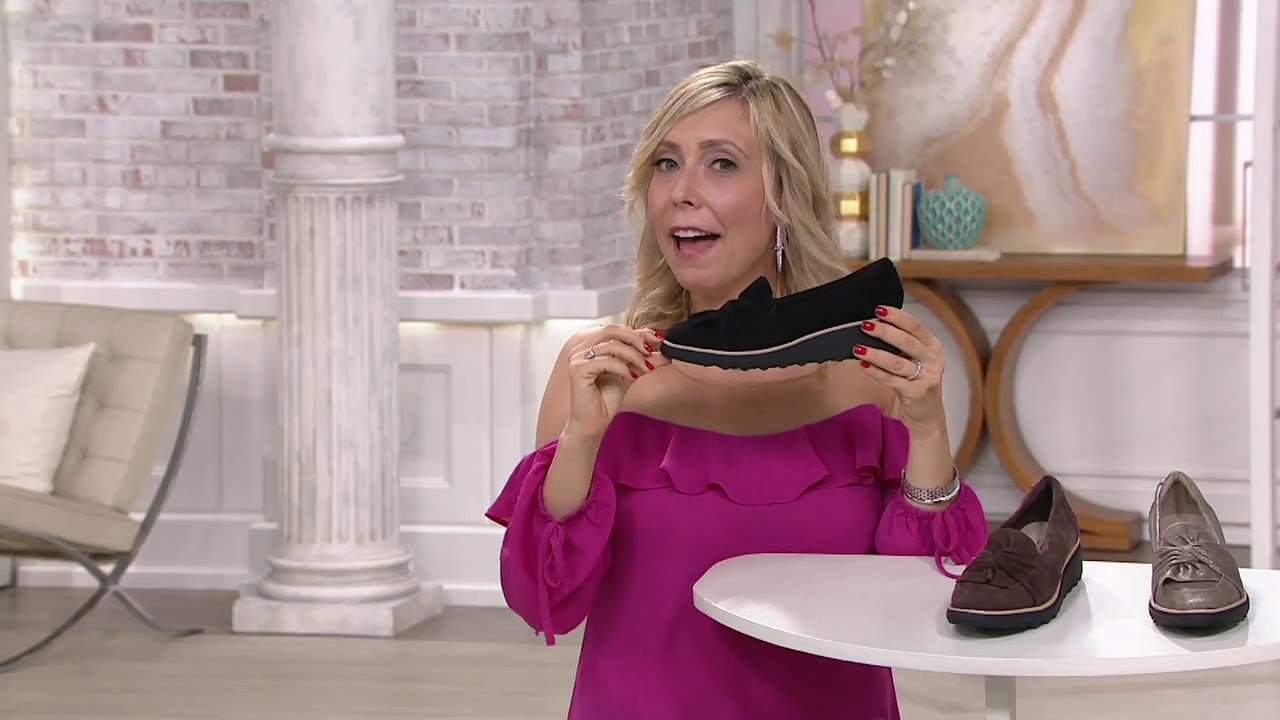Clarks Collection Suede Slip-On Loafer - Sharon Dasher on QVC - YouTube