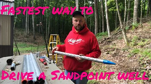 Fastest way to drive a sand point well. #sandpointwell #drivingasandpointwell #karlsoffthegrid