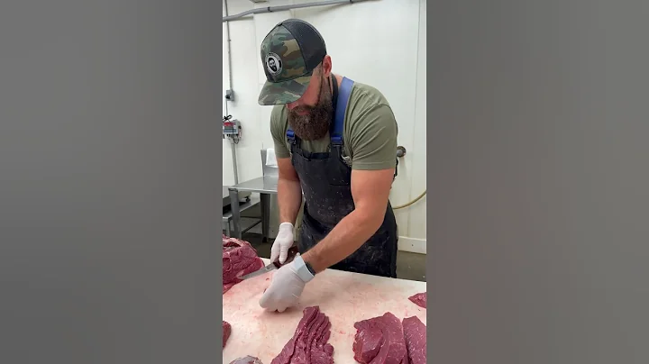 Cutting strips for beef jerky. 🔪#shorts #youtubeshorts #beef #beefjerky #butcher #butchering