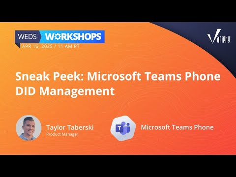Sneak Peek: Microsoft Teams DID Management - video from Variphy