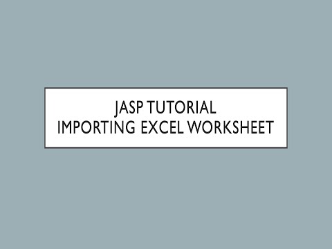 Video: Come si apre Excel in jasp?