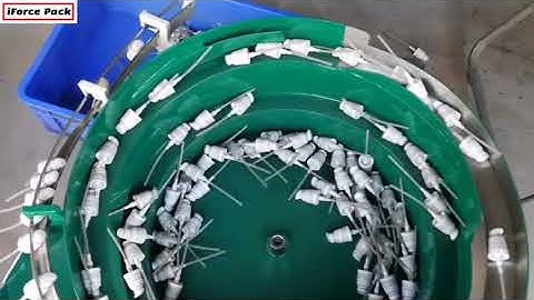 Automatic plastic pump cap spray cap vibrating sorting bowl machine testing video