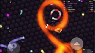 Slither.io #2 - Play against A.I (handphone version) crazy moment!!!!