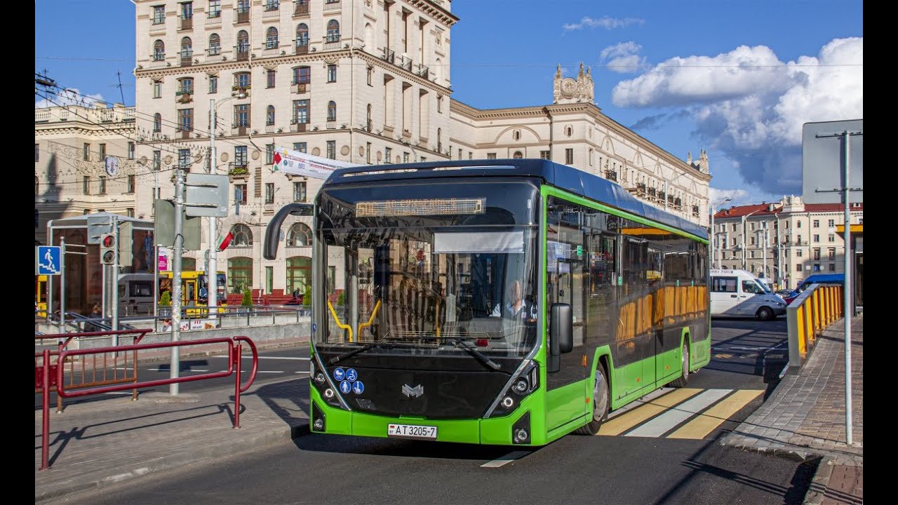 Поездка на электробусе БКМ-Е321,гос.№ АТ 3205-7,марш.50с