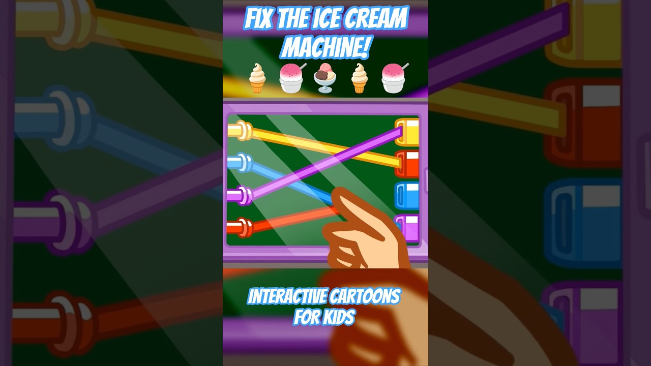 Let's Fix the Ice Cream Machine! 🍧🍦 Can You Match the Colors? Interactive Cartoons for Kids