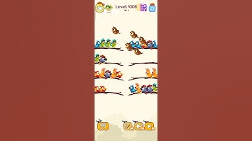 Bird sort calar game leval 1008 #games #colorconcept #gaming #colorgame #leveldesign #colormatchingg
