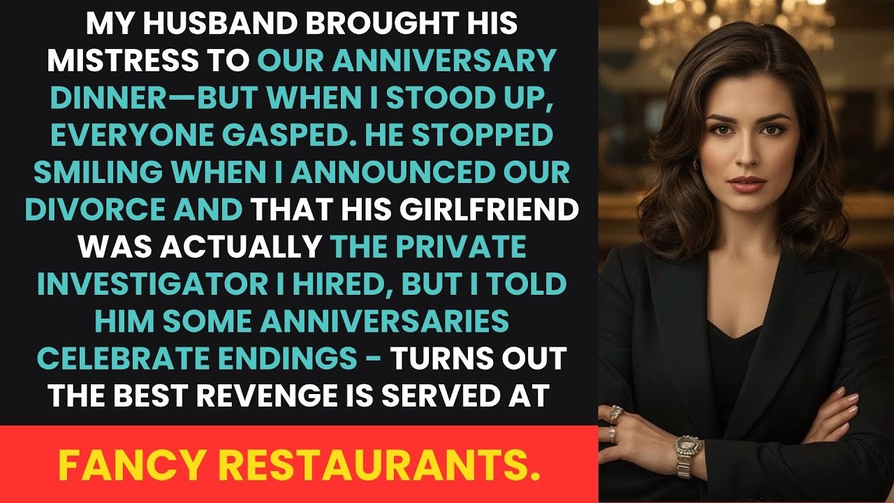 My Husband Brought His Mistress to Our Anniversary Dinner—But When I Stood Up, Everyone Gasped