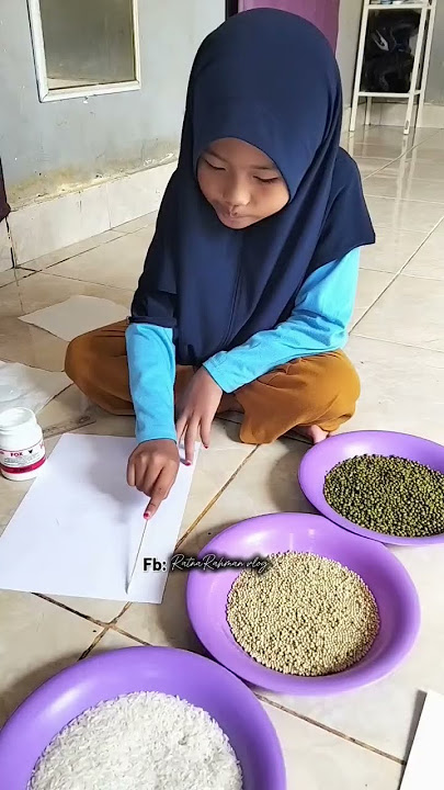 Cara membuat kolase kaligrafi dari biji-bijian #minivlog